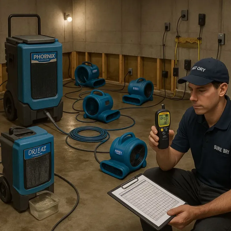Structural Drying and Dehumidification process in Jefferson, TX